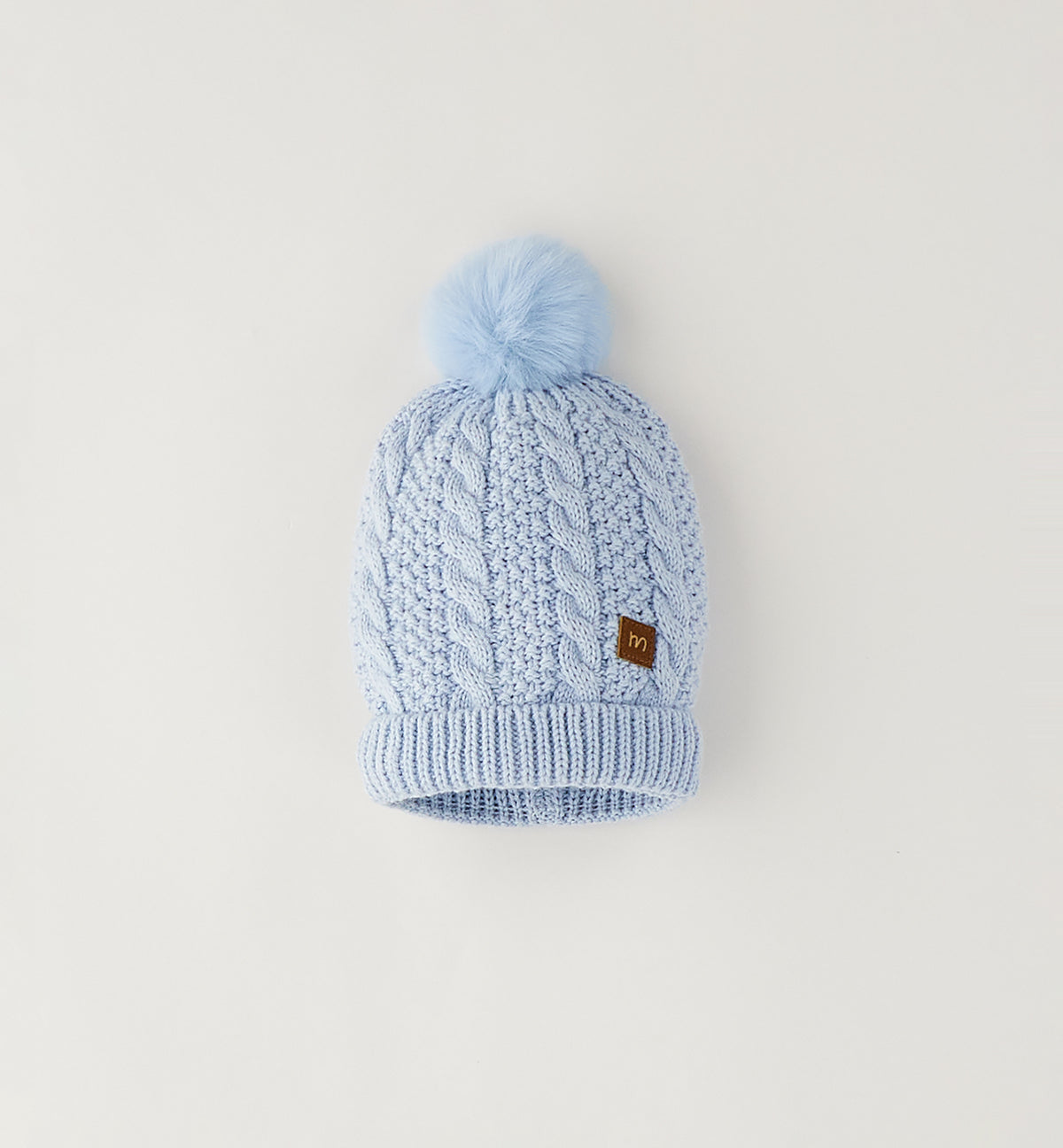CAPPELLINO IN MAGLIA FANTASIA ORSETTO AZZURRO