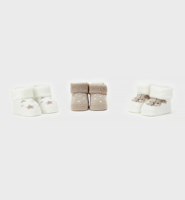 TRIS CALZINI ORSETTO PANNA/BEIGE