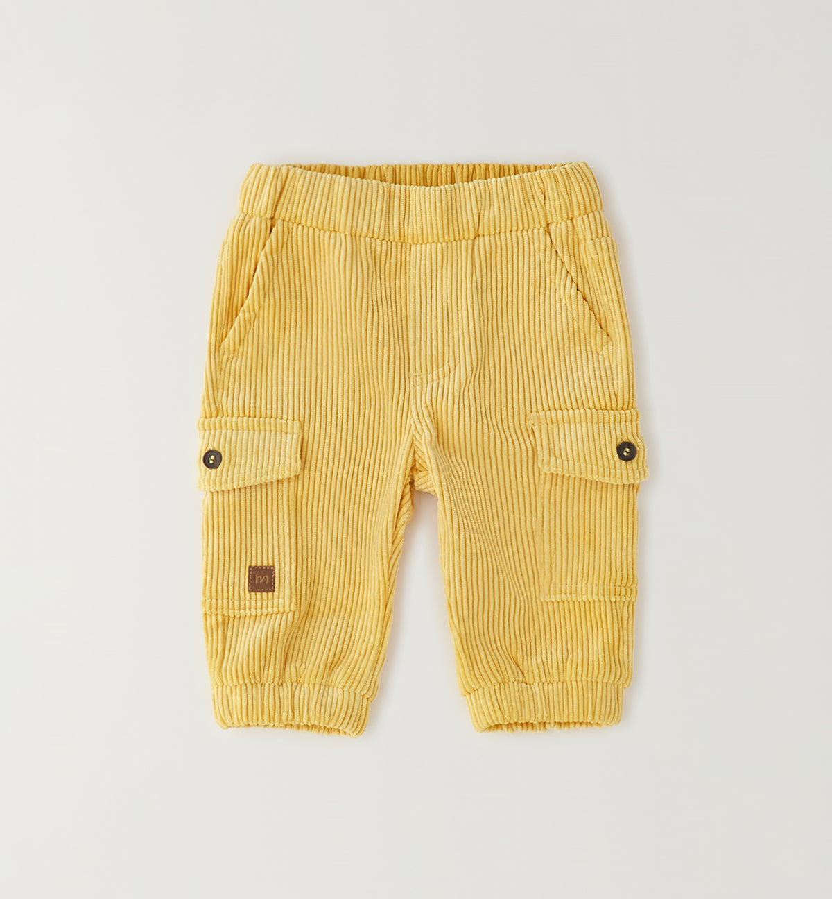 PANTALONE IN VELLUTO A COSTINE TINTA UNITA GIALLO