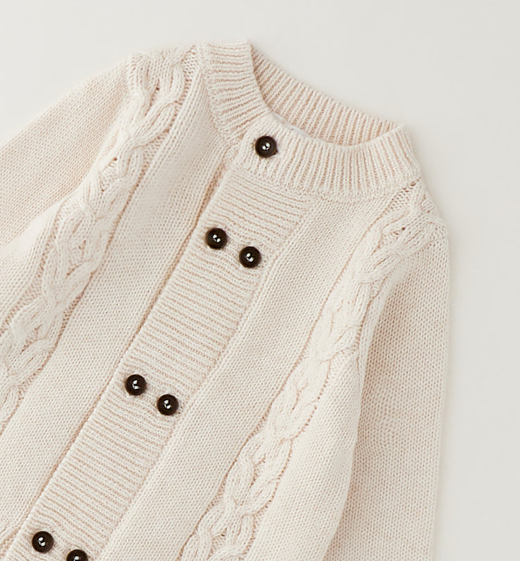 CARDIGAN TRECCIA BEIGE