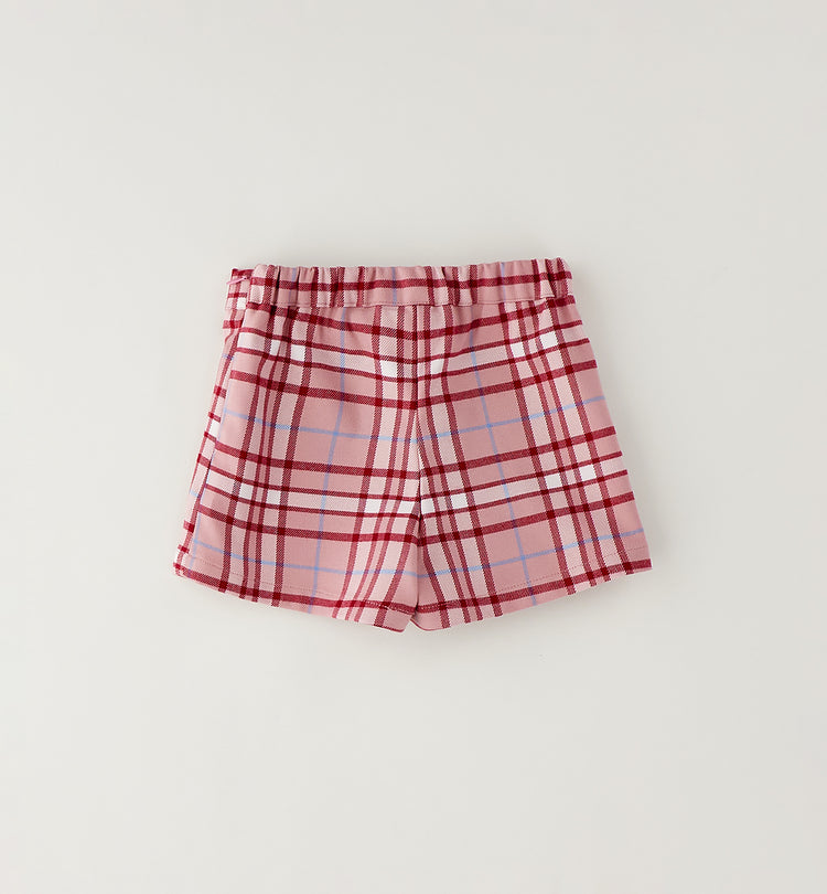 SHORT QUADRI FUXIA/ROSA