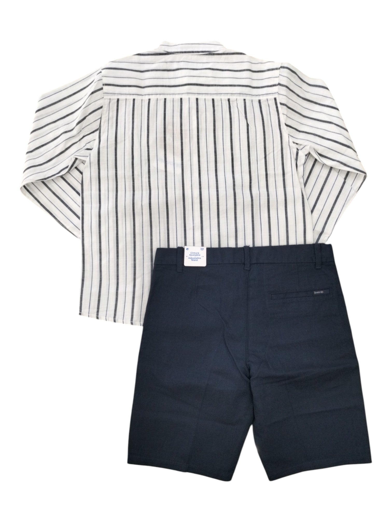Completo due pezzi Mayoral camicia a righe e bermuda blu