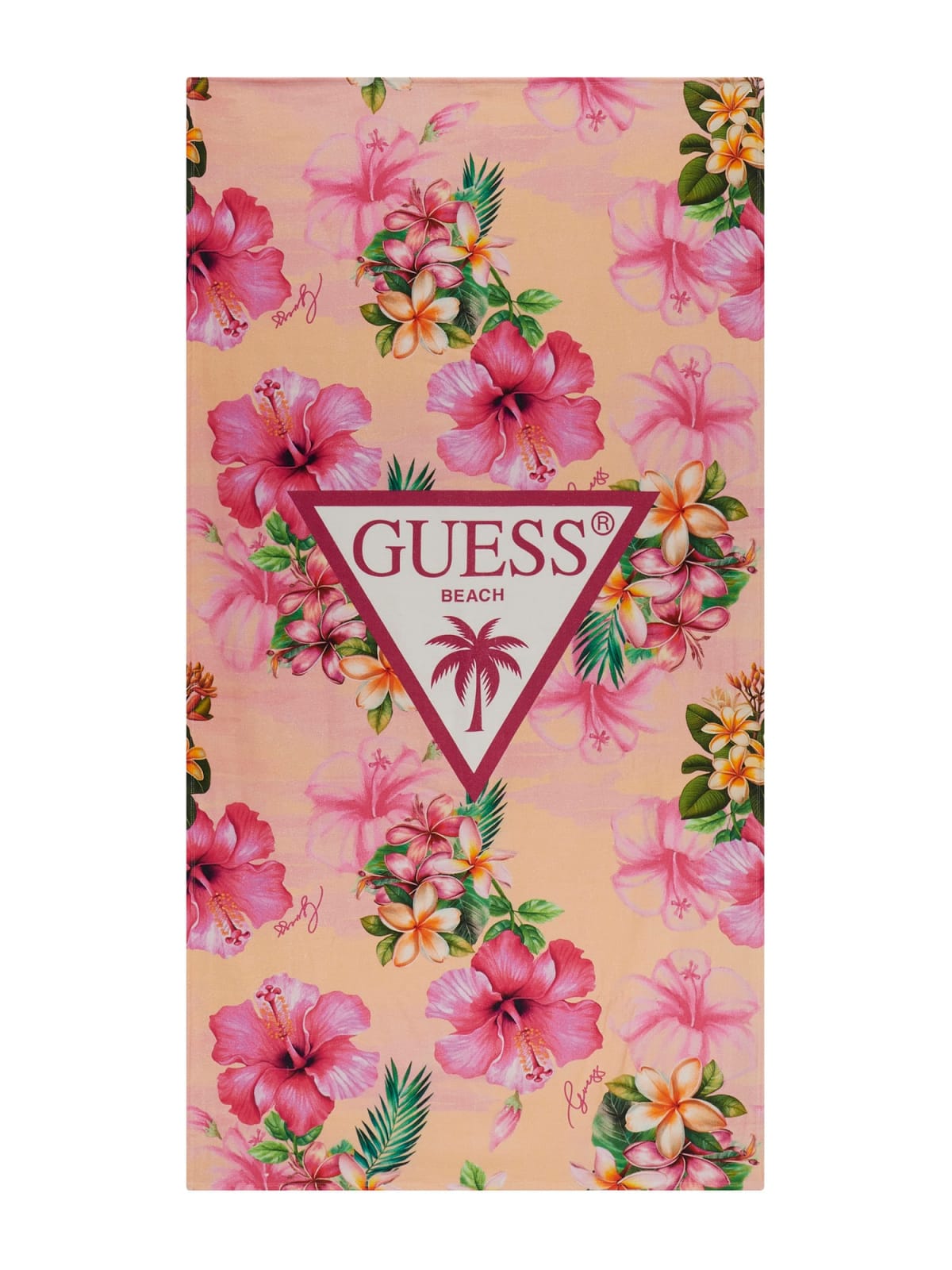 Telo mare Guess fantasia fiori Fuxia