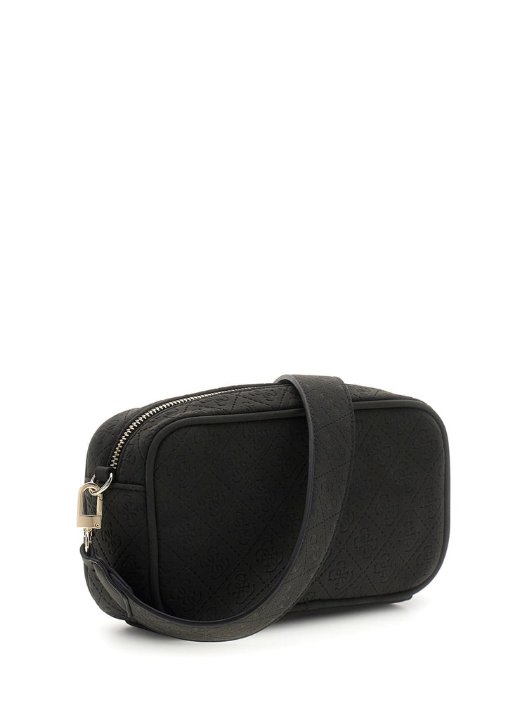 POCHETTE/TRACOLLA GUESS NERA FANTASIA LOGATA