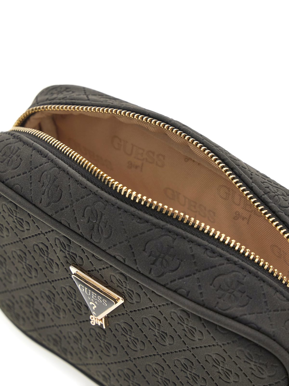 POCHETTE/TRACOLLA GUESS NERA FANTASIA LOGATA