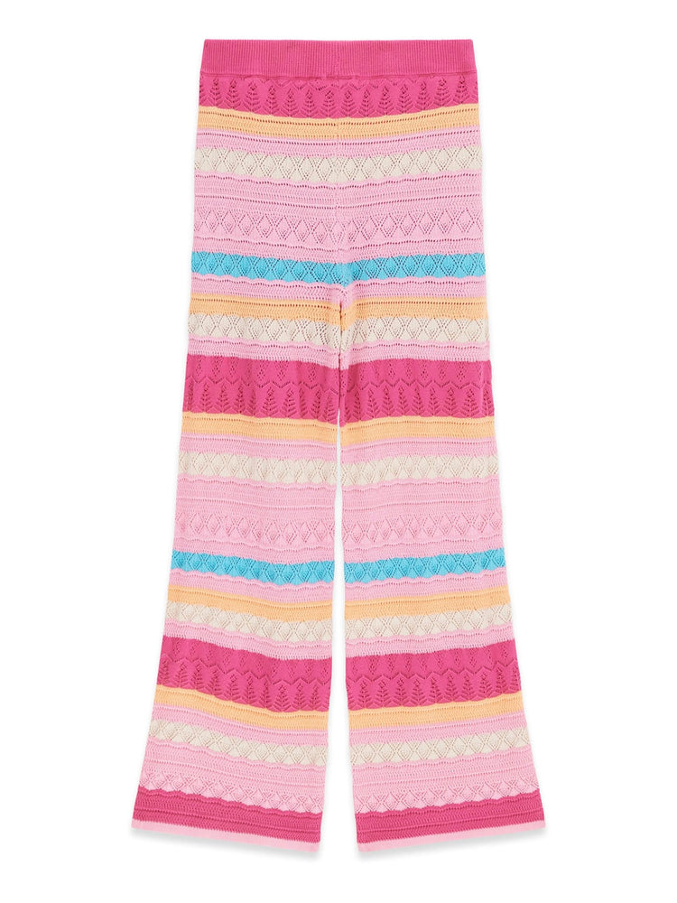 Pantalone Guess fasce multicolor effetto uncinetto