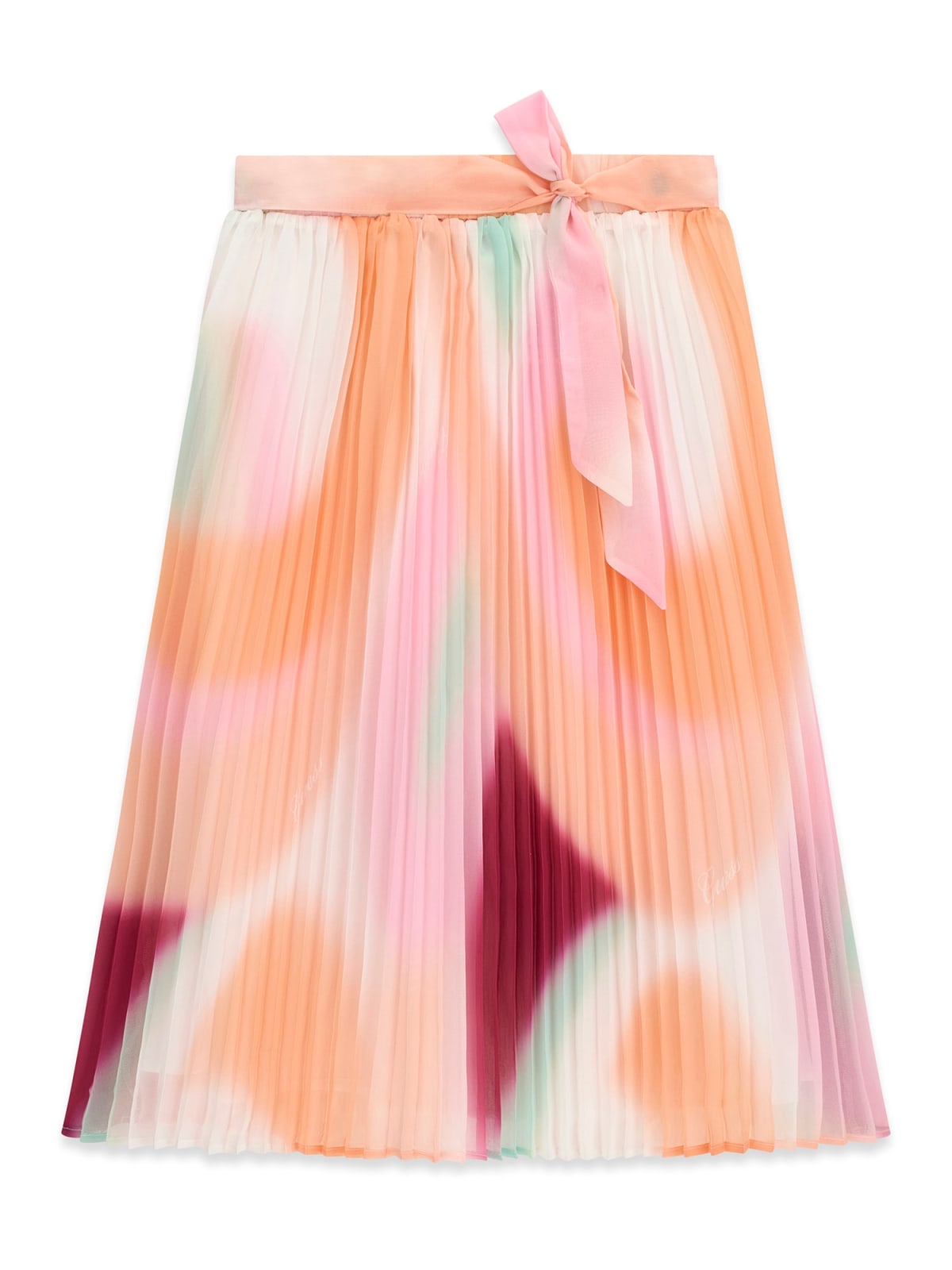 Gonna longuette Guess chiffon fantasia sfumature - Fuxia/Arancio