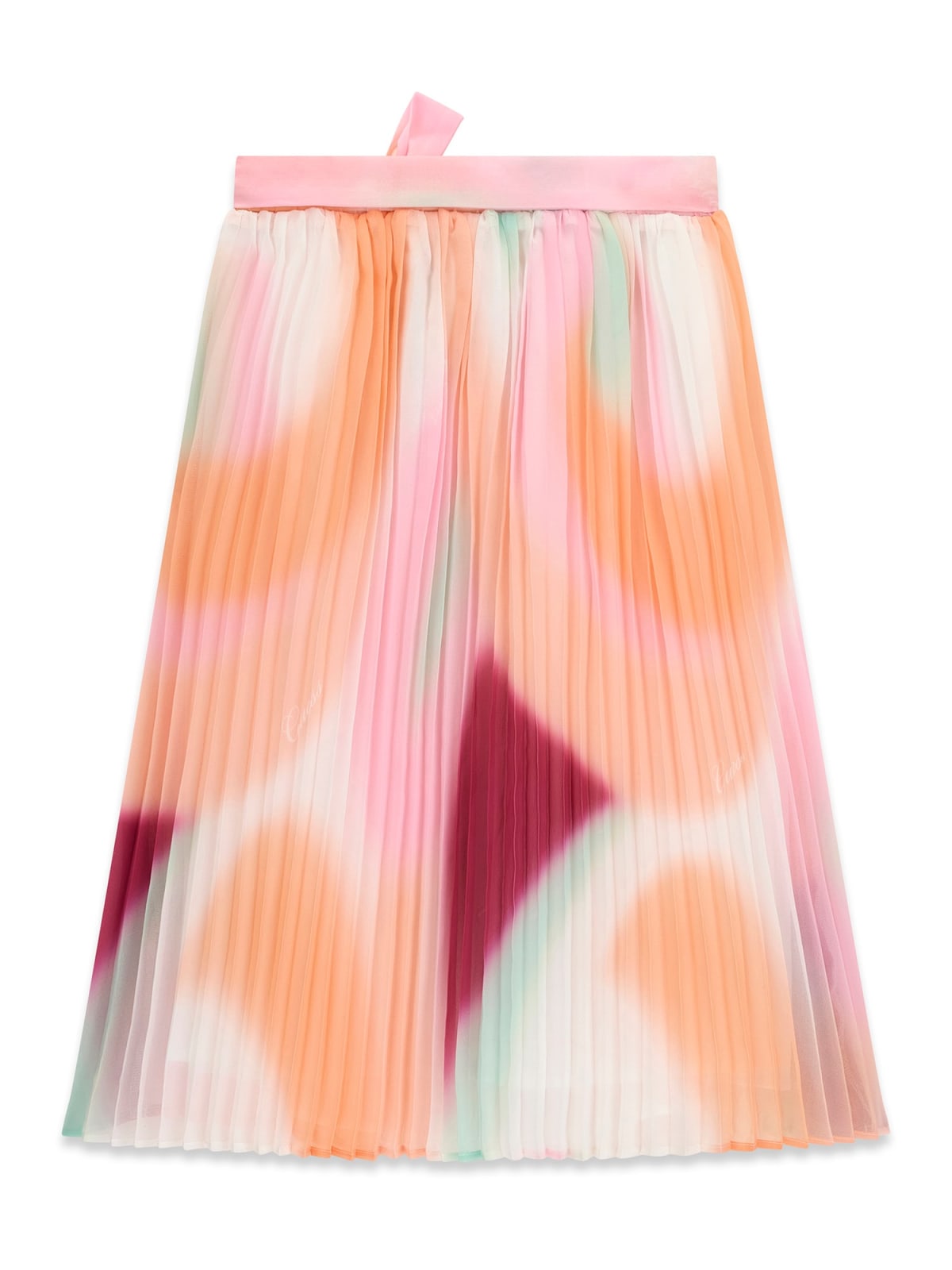 Gonna longuette Guess chiffon fantasia sfumature - Fuxia/Arancio
