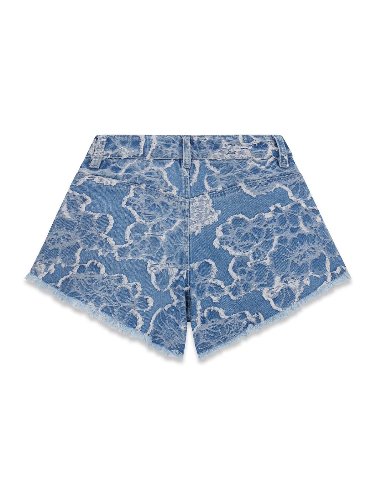 Short jeans Guess fantasia fiori sfrangiati