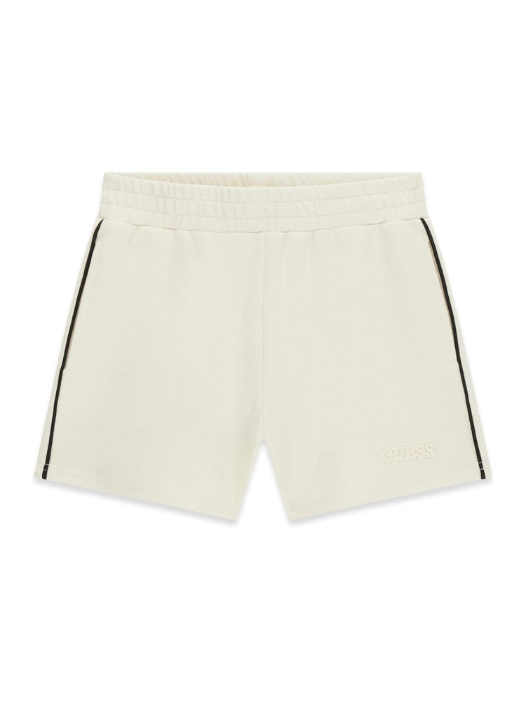 Short in felpa Guess con riga nera laterale - Crema