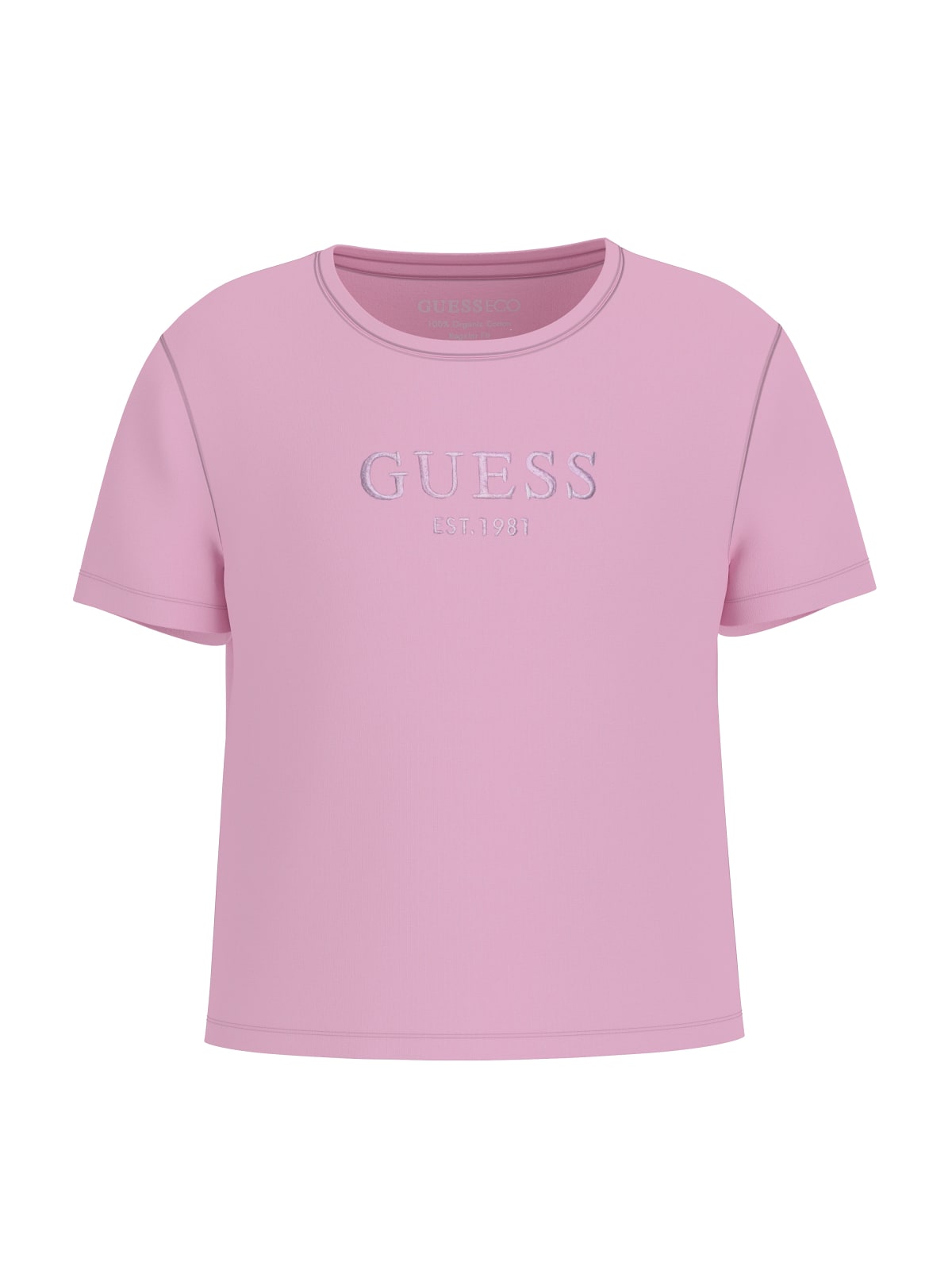 T-Shirt Guess crop basica tinta unita - Glicine