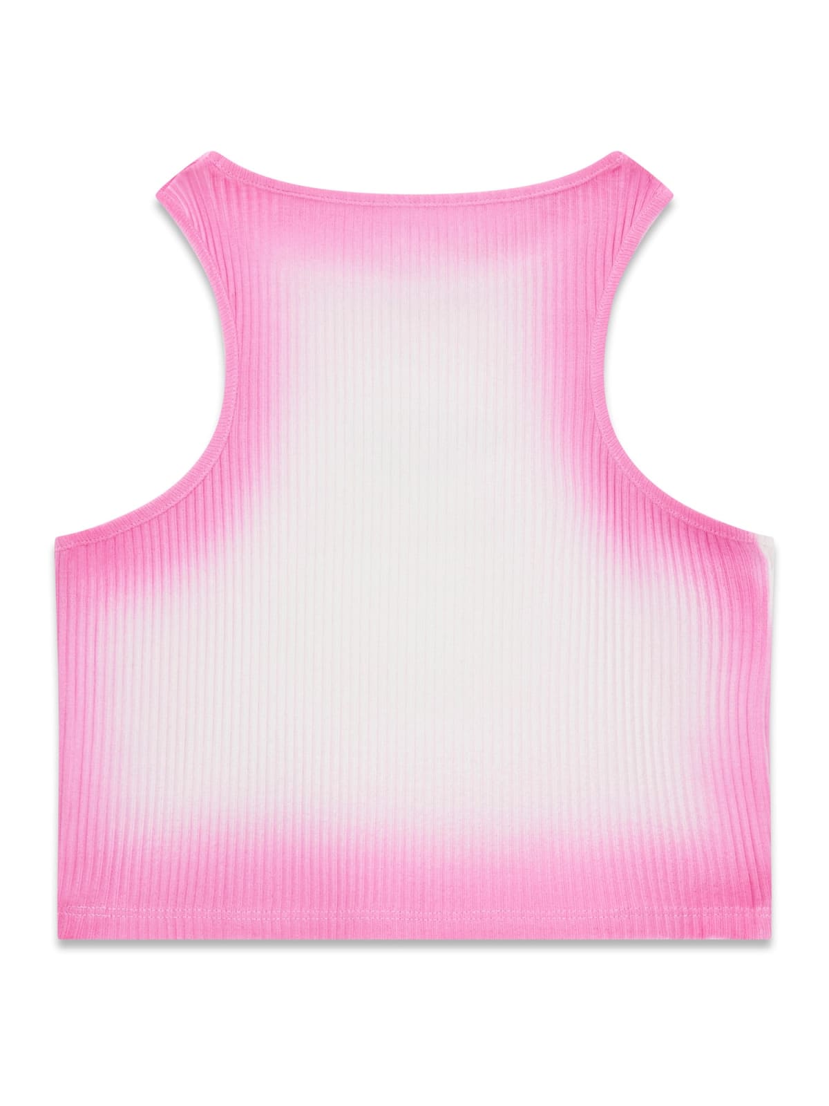 Top crop Guess a costine sfumato - Bianco/Fuxia