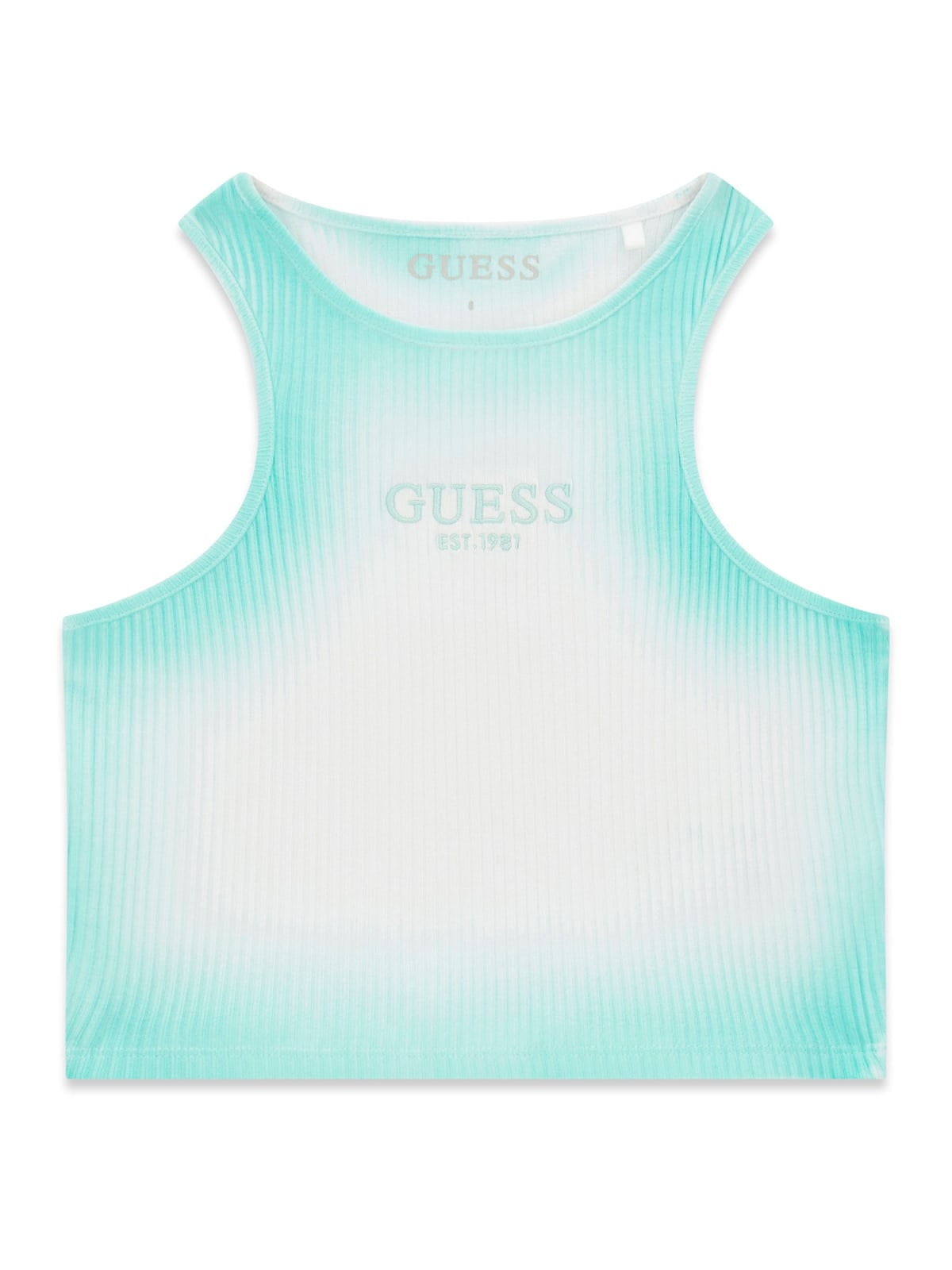 Top crop Guess a costine sfumato - Bianco/Verde menta