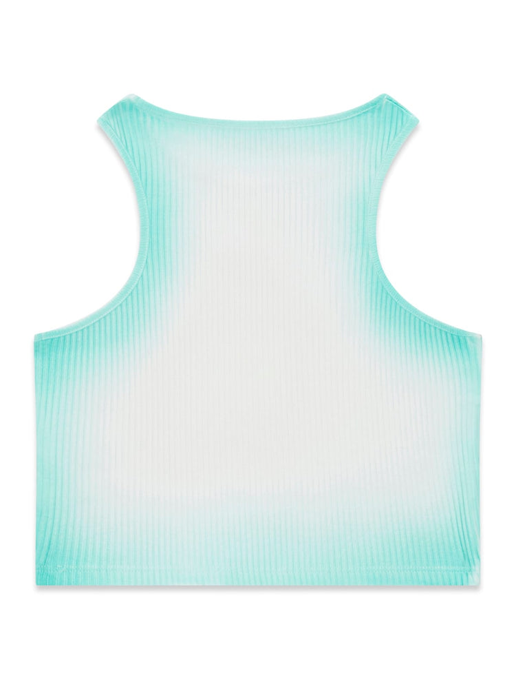 Top crop Guess a costine sfumato - Bianco/Verde menta