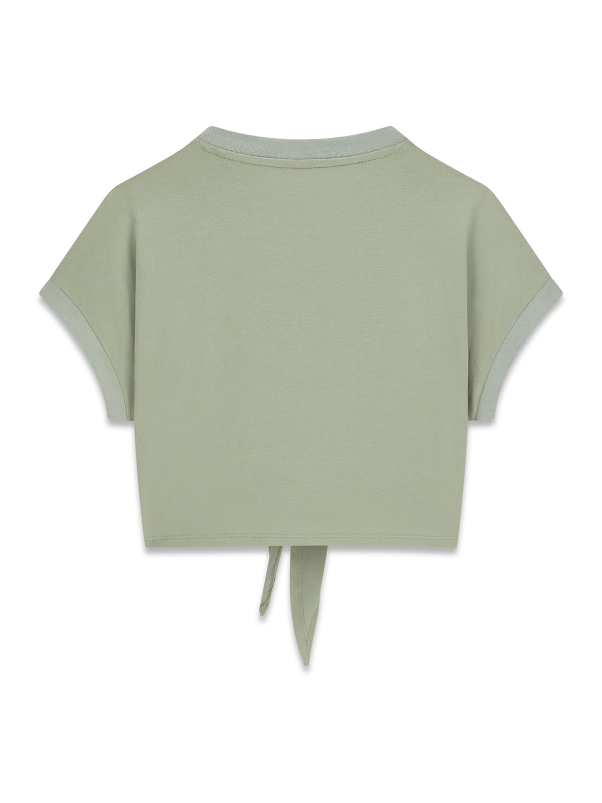 T-Shirt Guess con nodo tinta unita - Verde salvia