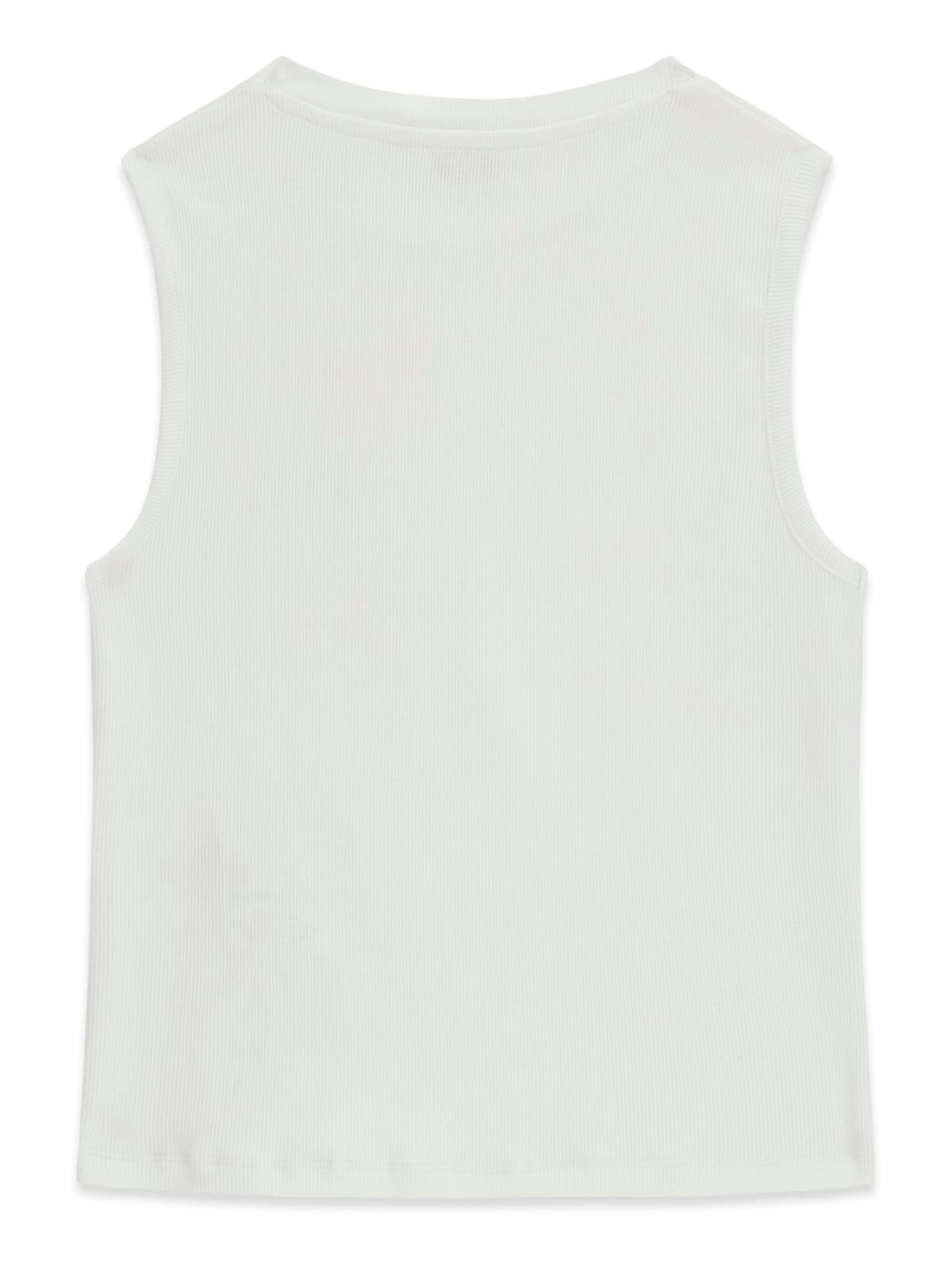 T-Shirt cuore Guess a costine - Bianco