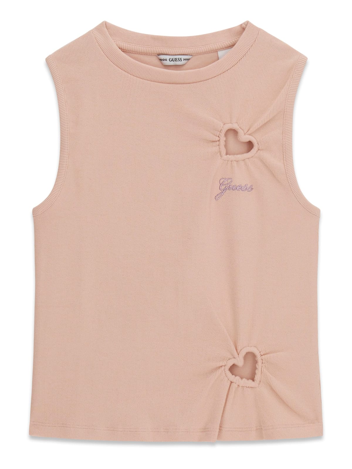 T-Shirt cuore Guess a costine - Rosa Cipria