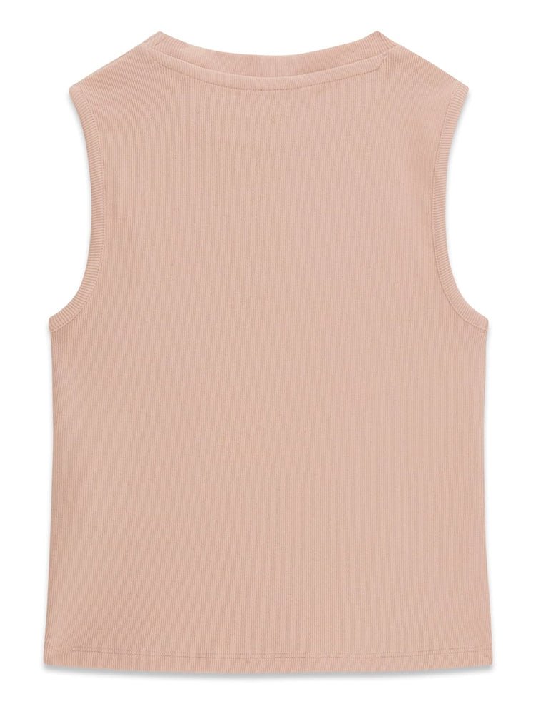 T-Shirt cuore Guess a costine - Rosa Cipria