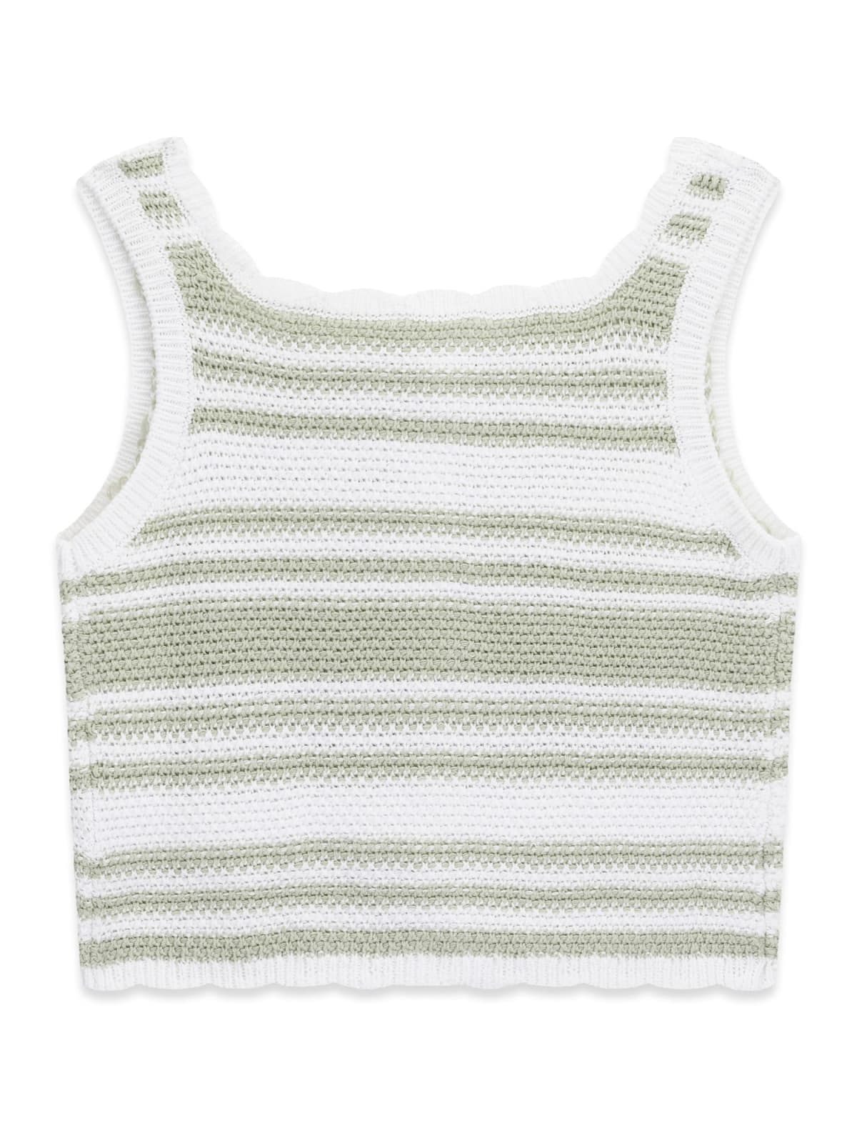Top Guess uncinetto a fasce - Bianco/Verde Salvia