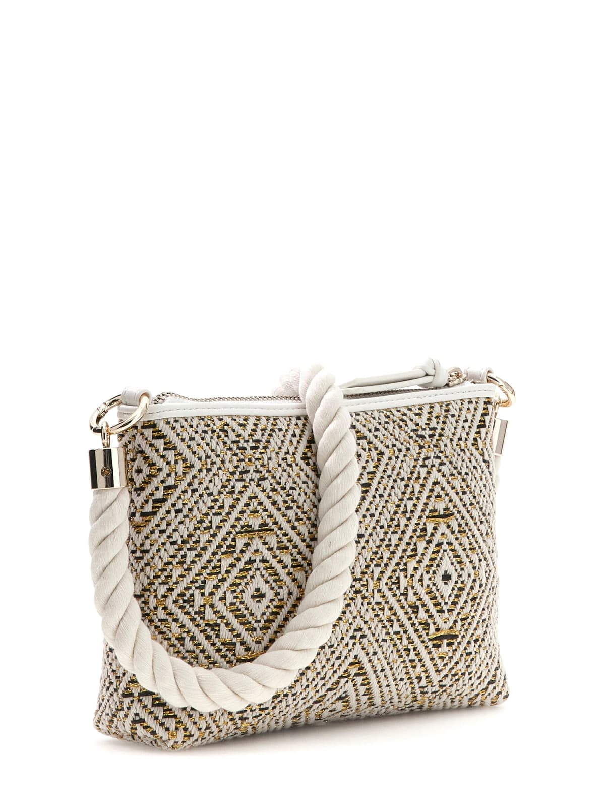 Borsa Guess modello Cha - Oro/Nero