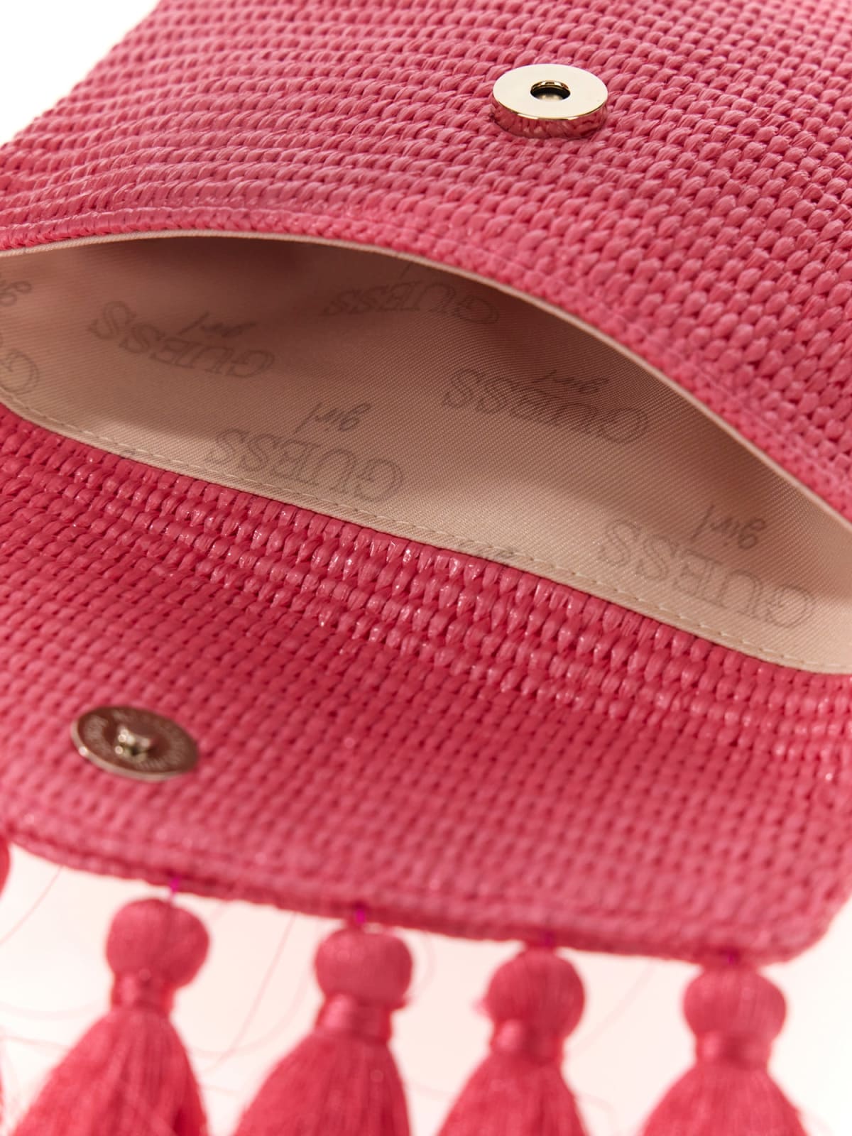 Borsa Guess in raffia - Fuxia