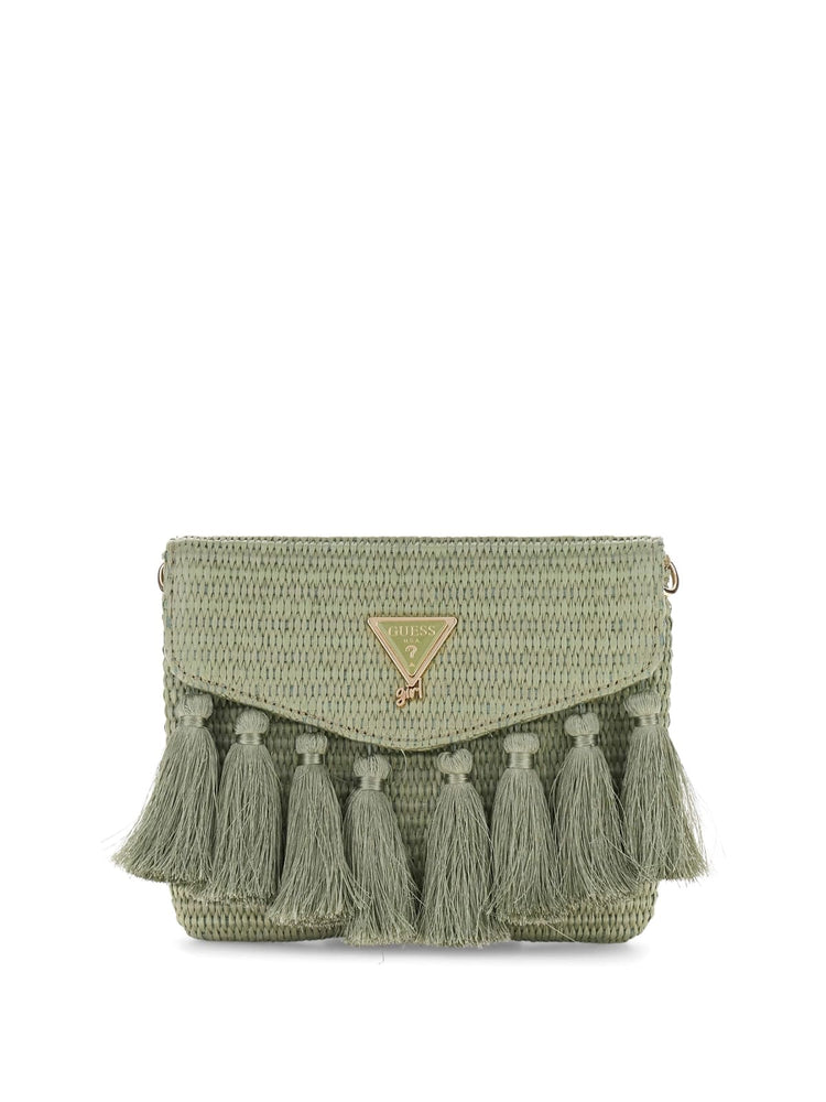 Borsa Guess in raffia - Verde salvia