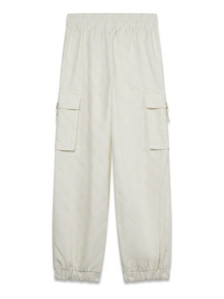 Pantalone Guess fondo panna fantasia logata Beige