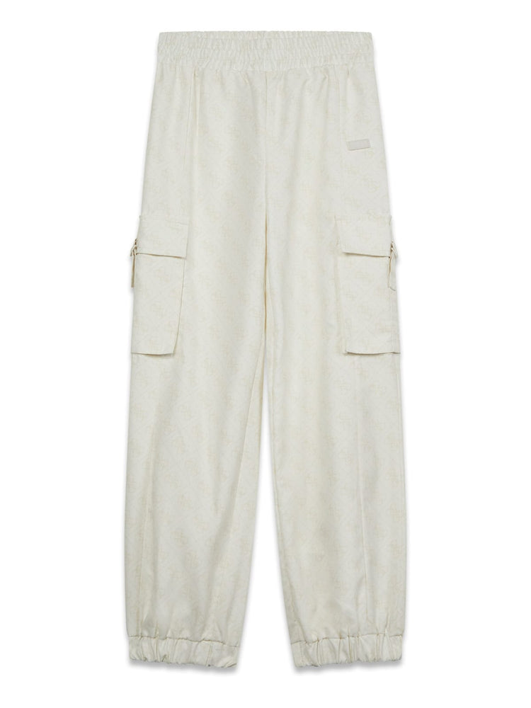 Pantalone Guess fondo panna fantasia logata Beige