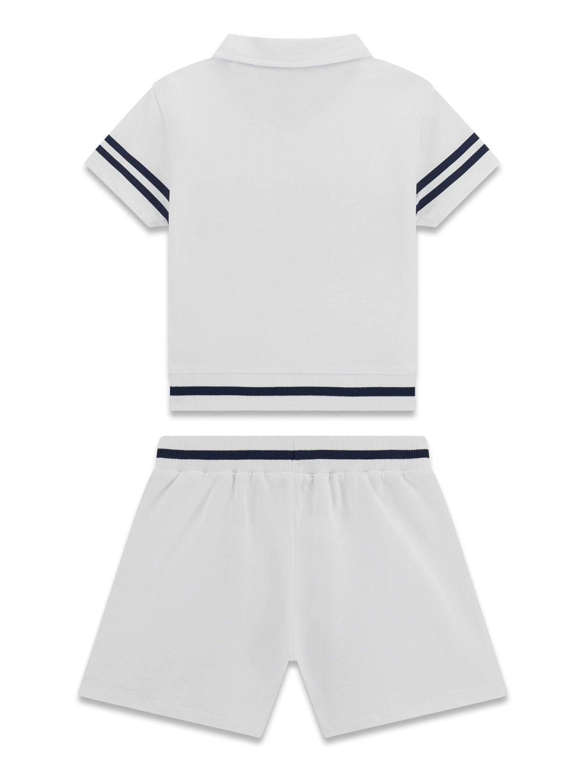 Completo college Guess polo e short - Bianco/Blu