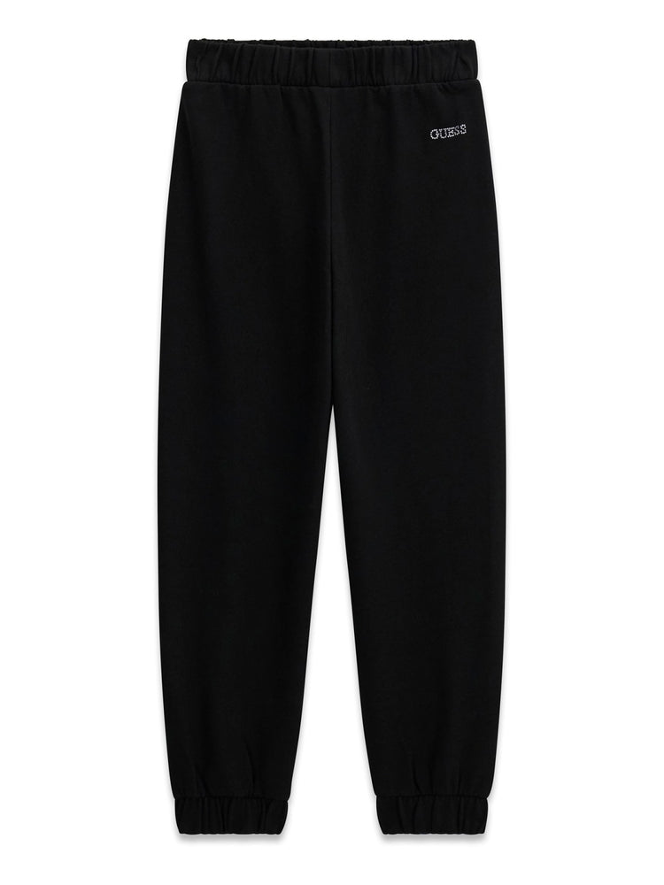 PANTALONE IN FELPA STRASS GUESS NERO