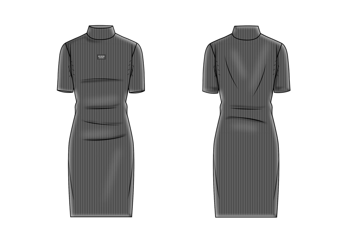 ABITO A COSTINE GUESS COLLO ALTO MEZZA MANICA NERO