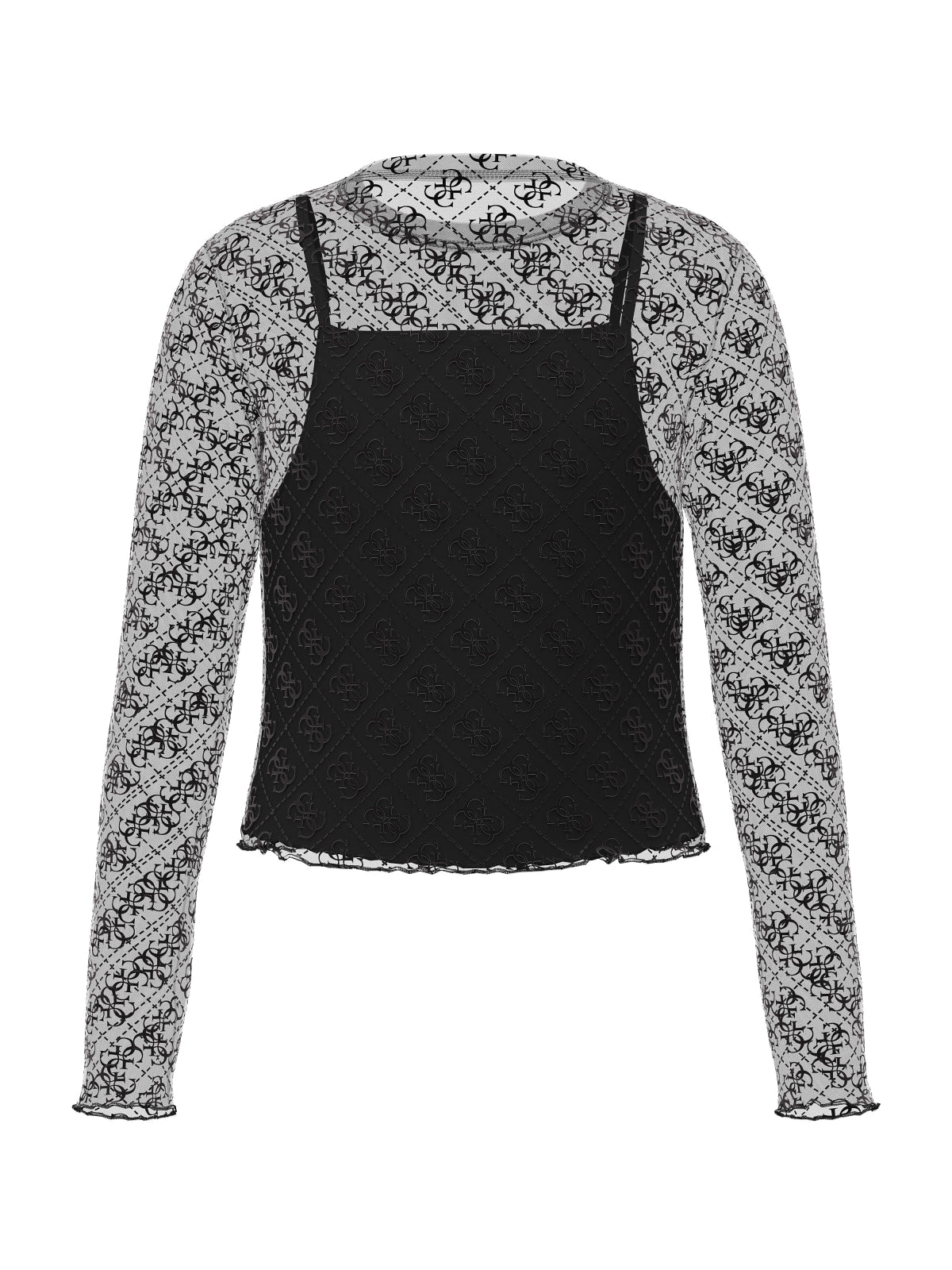 T-SHIRT GUESS MANICHE VELO FANTASIA LOGATA