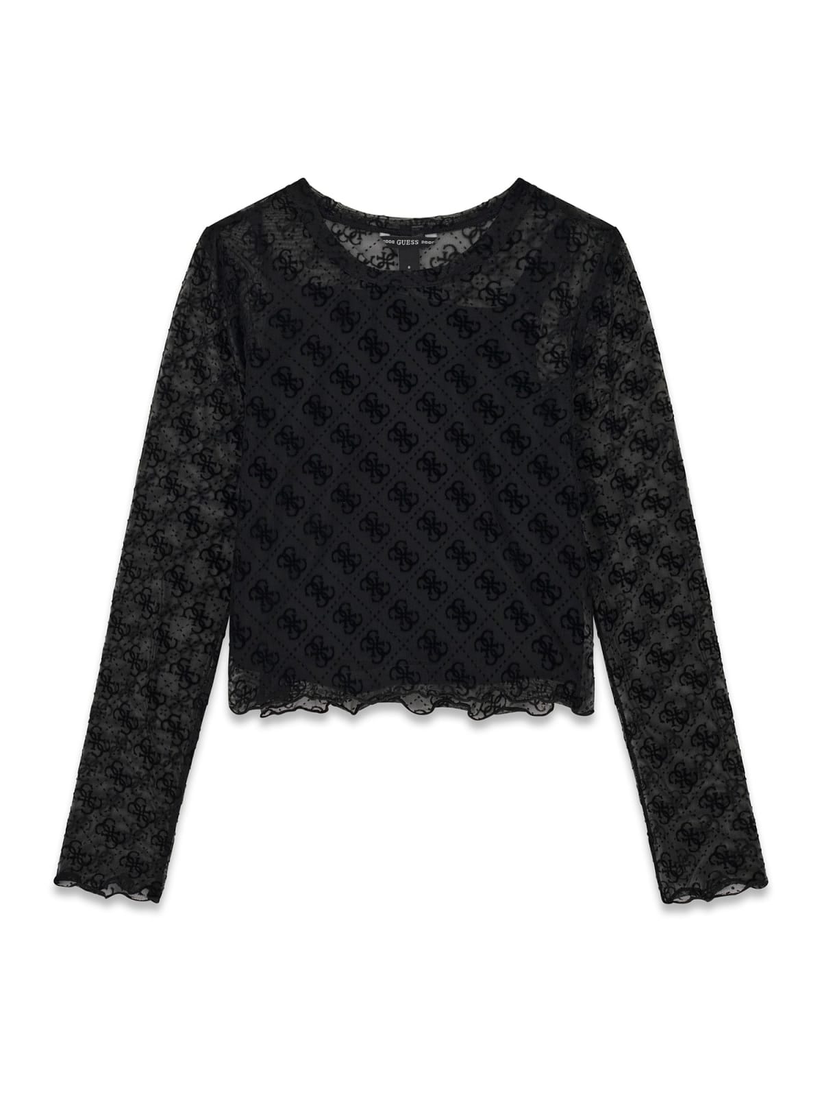 T-SHIRT GUESS MANICHE VELO FANTASIA LOGATA
