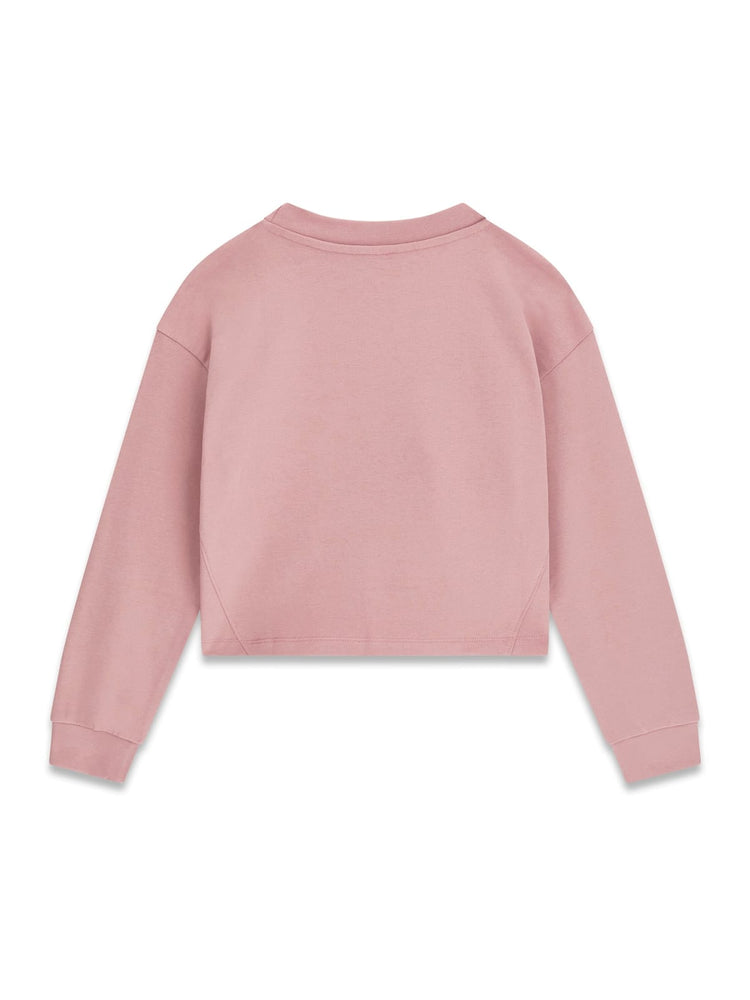 FELPA CROP ROSA CIPRIA LOGO RASO