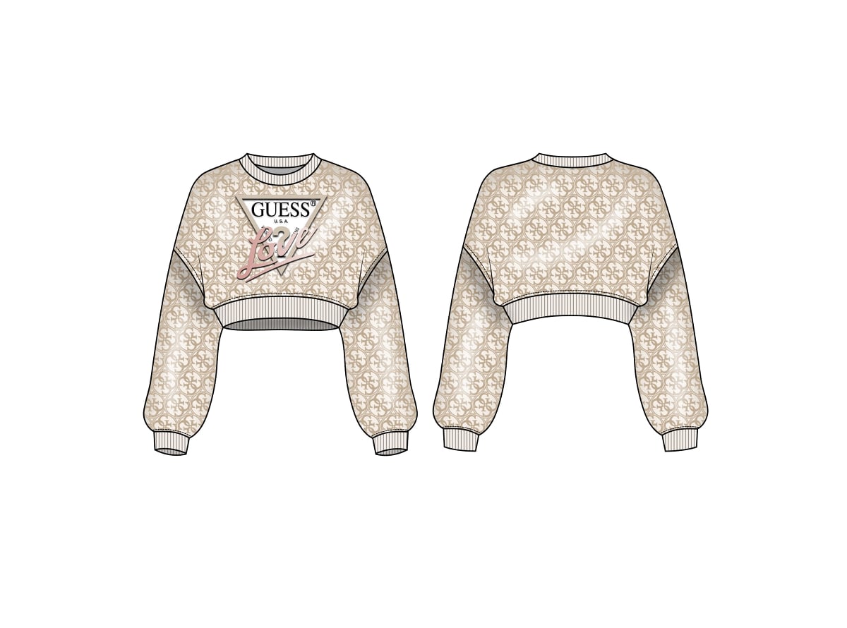 FELPA GUESS FANTASIA LOGATA BEIGE