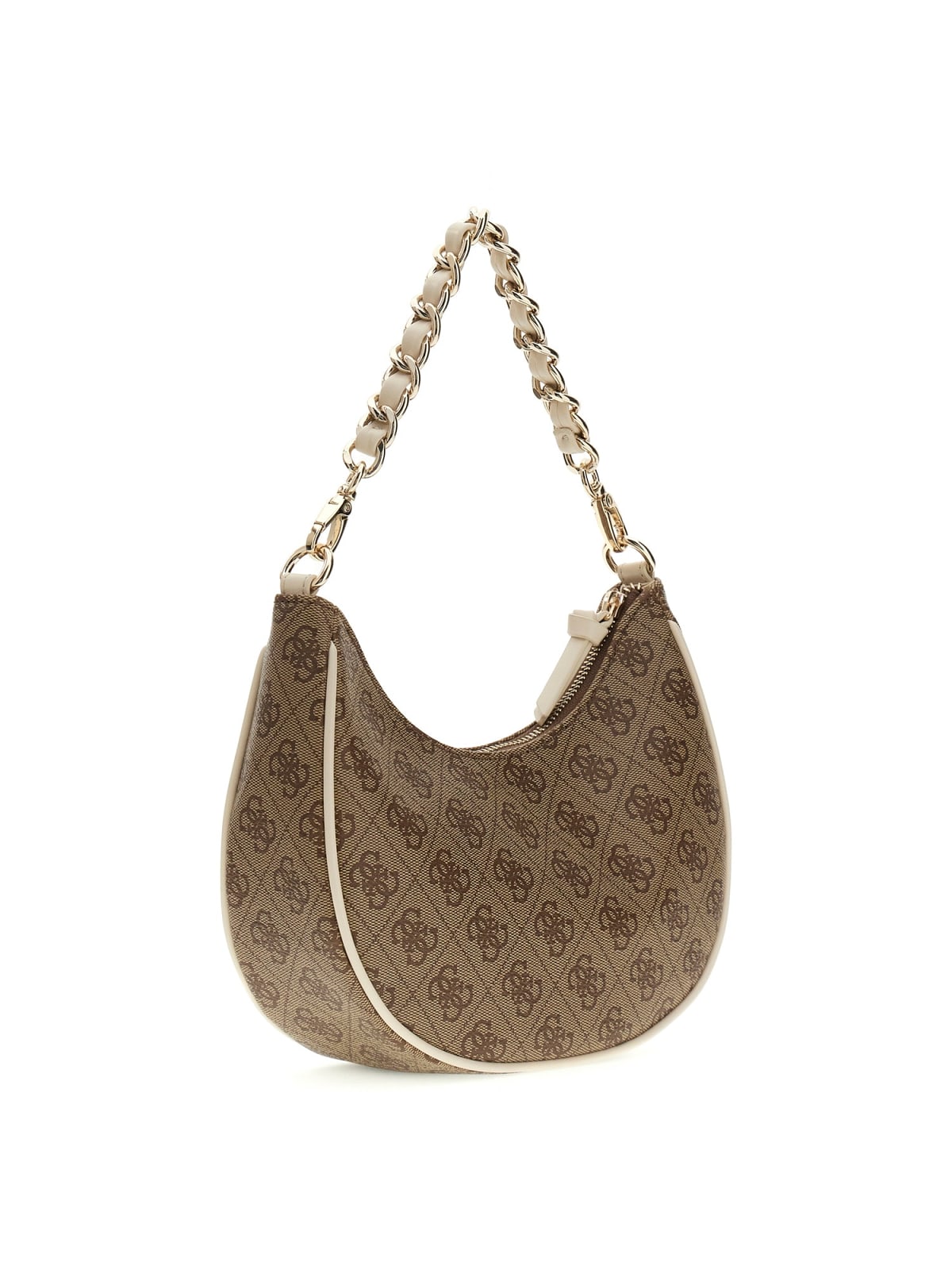 BORSETTA MEZZA LUNA GUESS MARRONE  FANTASIA LOGATA