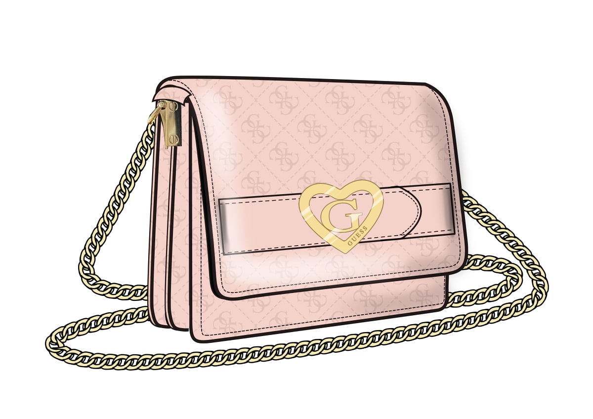 POCHETTE/TRACOLLA FIOCCO GUESS IN SEMILPELLE ROSA CIPRIA