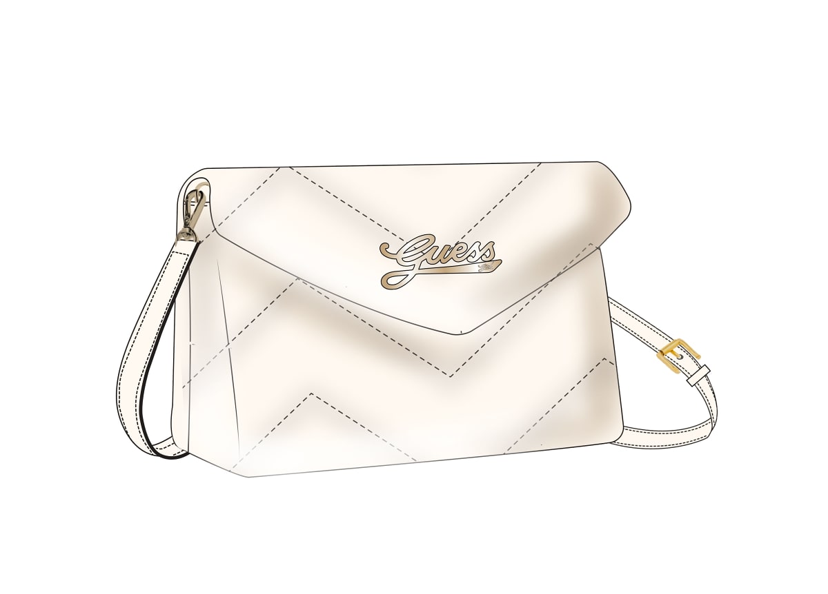 POCHETTE/TRACOLLA GUESS IMBOTTITA CREMA