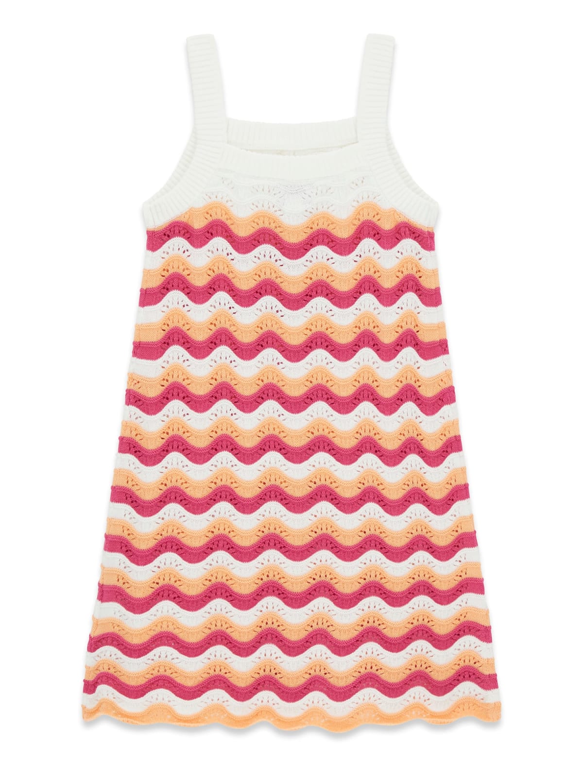 Abitino onde Guess effetto uncinetto - Fuxia/Arancio
