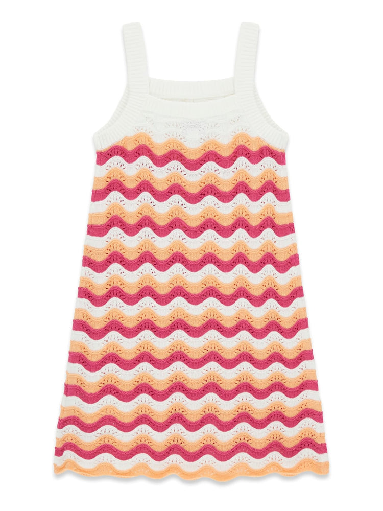 Abitino onde Guess effetto uncinetto - Fuxia/Arancio