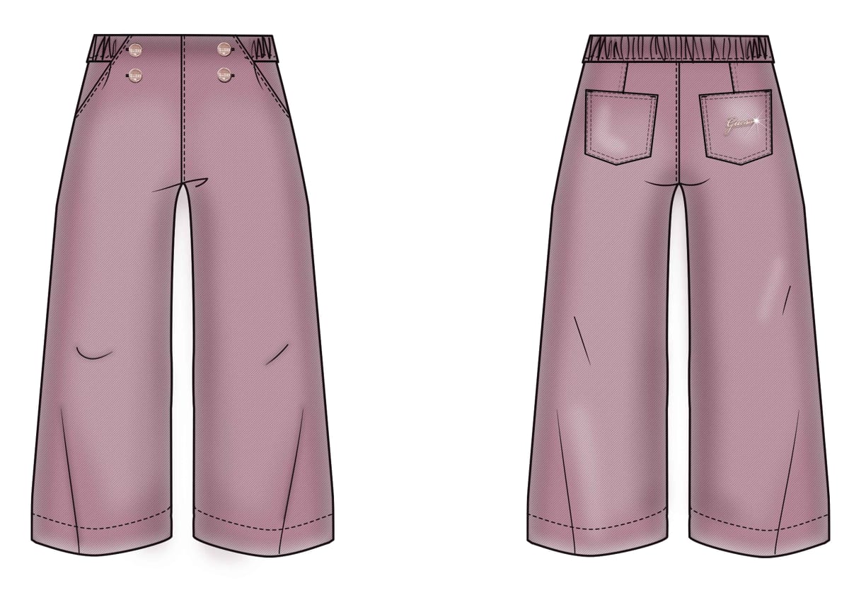 PANTALONE GUESS ROSA CIPRIA DETTAGLIO BOTTONI ORO