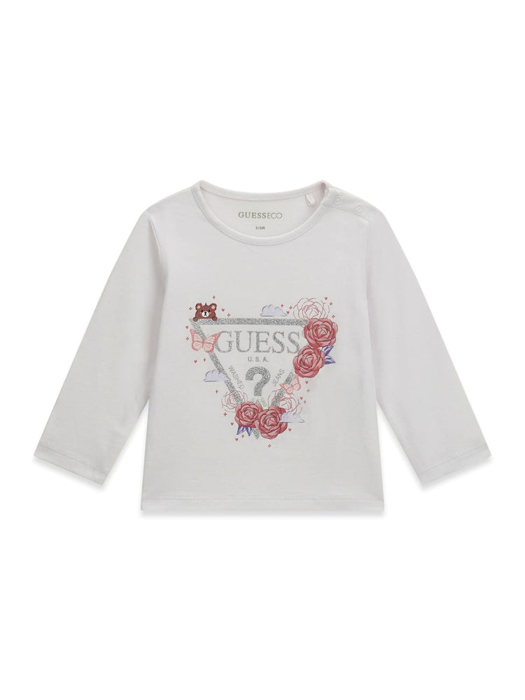 SHIRT GUESS BIANCA  ROSE RICAMATE