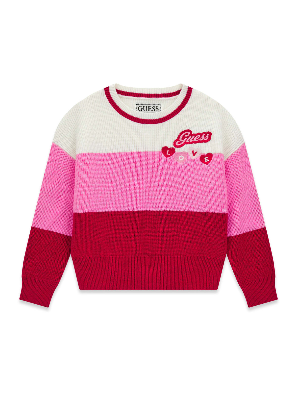MAGLIONCINO A FASCE TRICOLORE GUESS LOVE