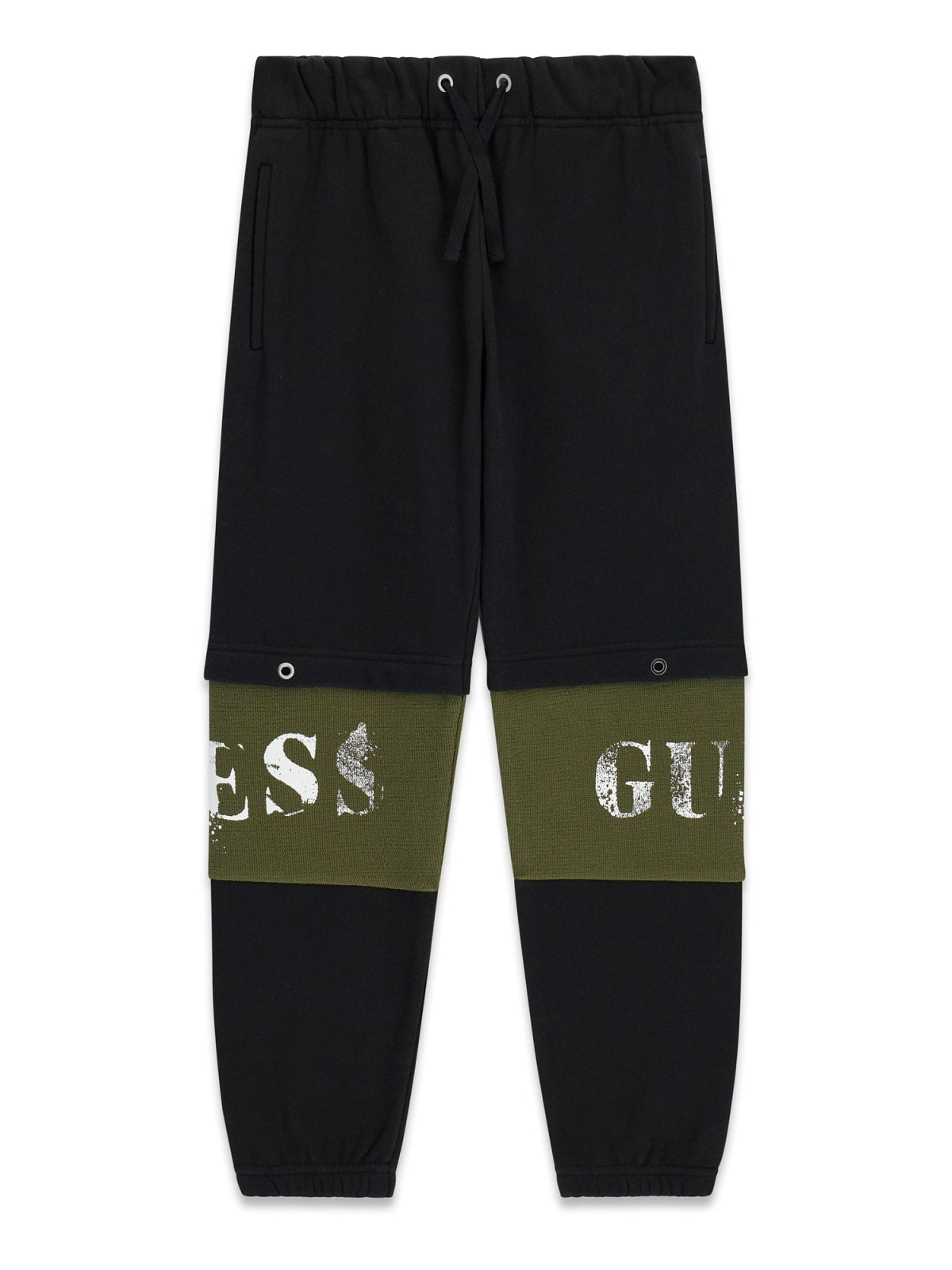 PANTALONE IN FELPA NERO/VERDE