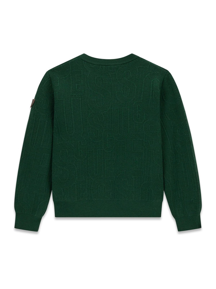 MAGLIONCINO TRECCIA TINTA UNITA VERDE BOSCO