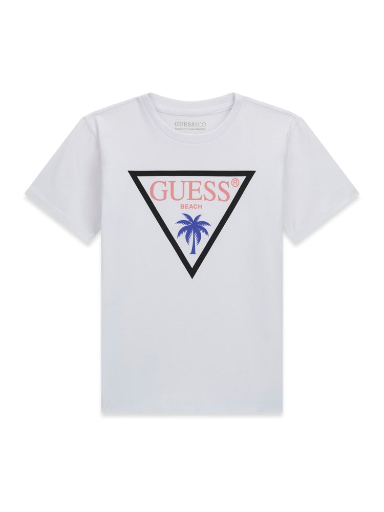 T-Shirt Guess stampa palme - Bianco