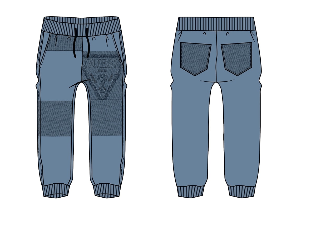 PANTALONE IN FELPA GUESS AZZURRO SFUMATO
