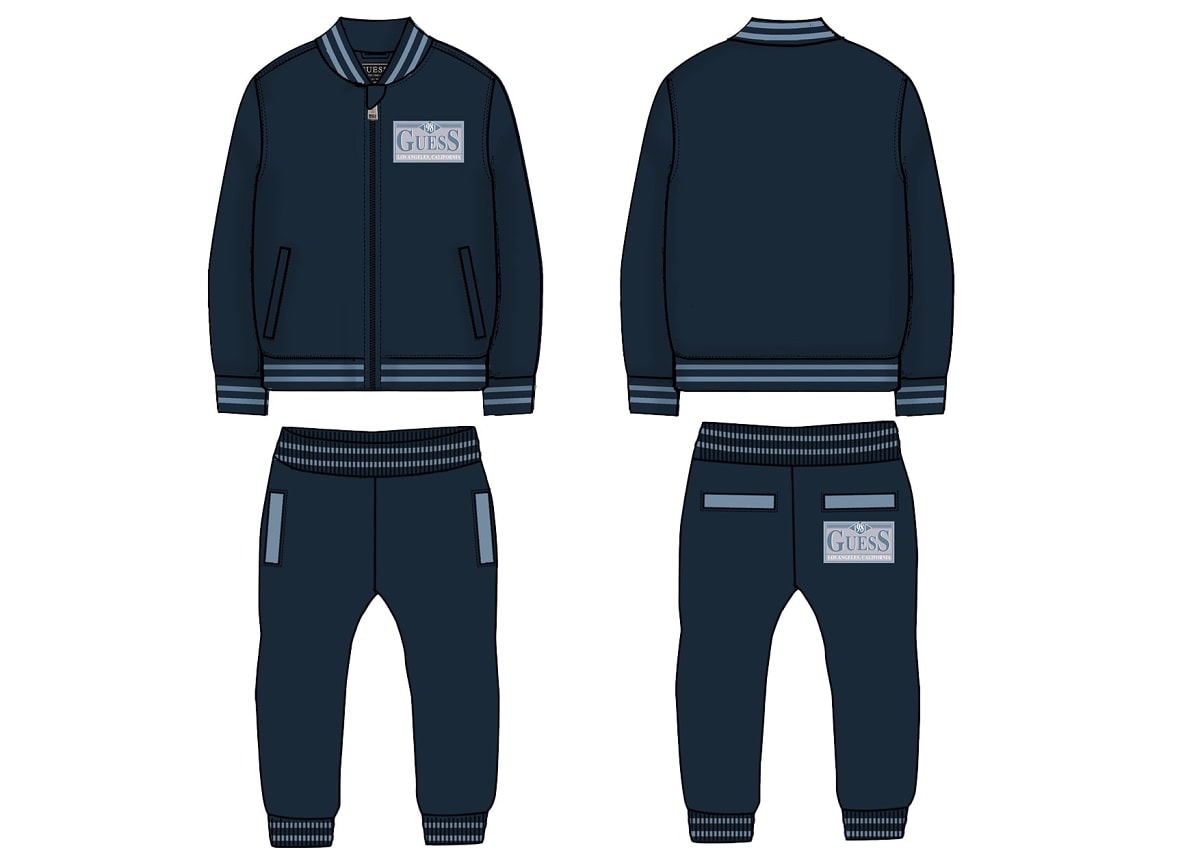 COORDINTATO IN FELPA FULLZIP E PANTALONE BLU/AZZURRO