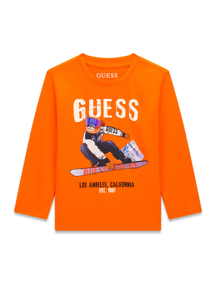 SHIRT ORSO GUESS SCIATORE ARANCIONE