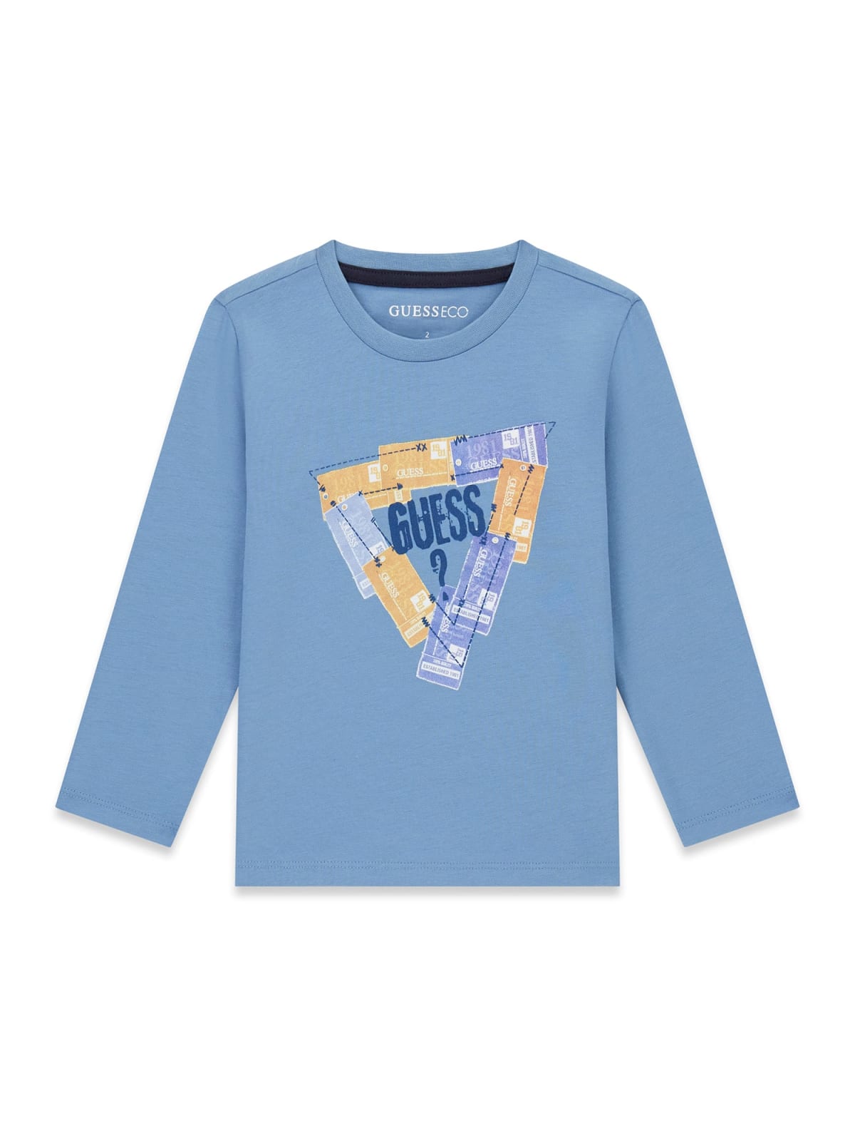 SHIRT GUESS AZZURRA LOGO DENIM/BEIGE